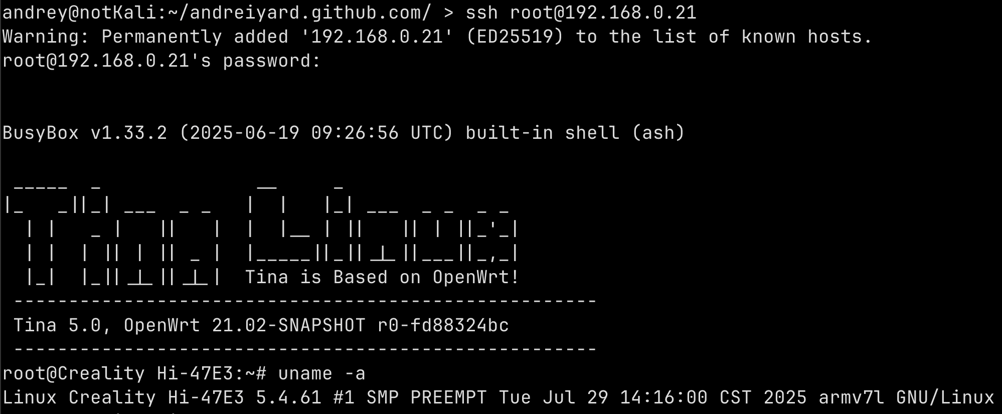SSH connection